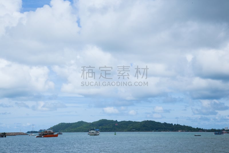 客船,岛,海洋,巨大的,自然,水平画幅,海港,邮轮,客轮,旅行者