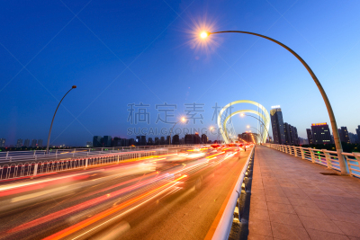 夜晚,沈阳,辽宁省,桥,天空,美,留白,水平画幅,郊区,偏远的