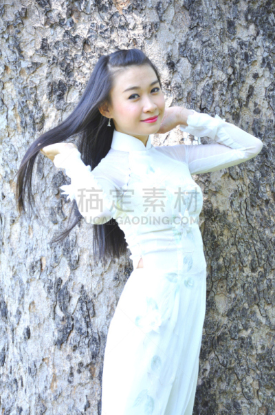 越南,女孩,奥黛,衣服,亚洲,人,垂直画幅,图像,美,女人
