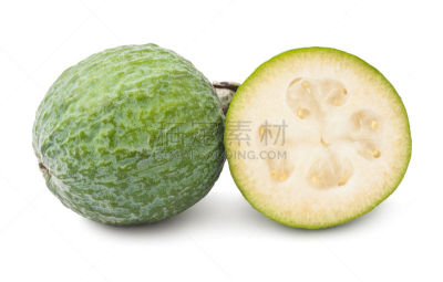 水果,番石榴,水平画幅,绿色,无人,有机食品,生食,异国情调,熟的,背景分离