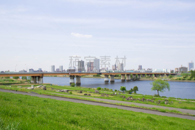 城市,屋顶,川口市,荒川河,崎玉县,天空,里山,水平画幅,地形,无人