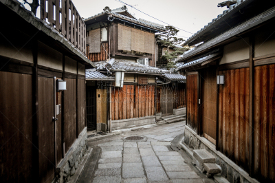 街道,日本,京都府,传统,石灯笼,茶道室,宫灯百合,祗园,障子,茶馆