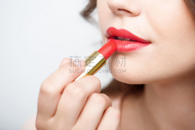 自然美,青年女人,彩妆,艺术家,水平画幅,化妆用品,白人,图像,唇膏,特写