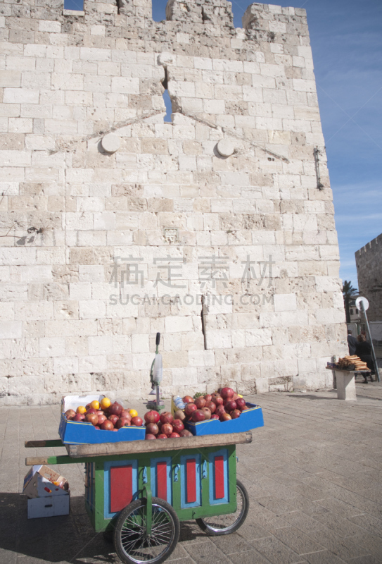 耶路撒冷旧城,垂直画幅,纪念碑,近景,度假胜地,石墙,古老的,当地著名景点,旅行者,石材