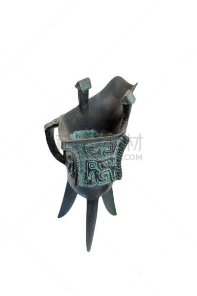 杯,过去,青铜,分离着色,白色背景,季军,铜牌,垂直画幅,古董,艺术