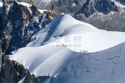勃朗峰,大冰原,思诺山,领导能力,水平画幅,雪,户外,在上面,霞慕尼,运动