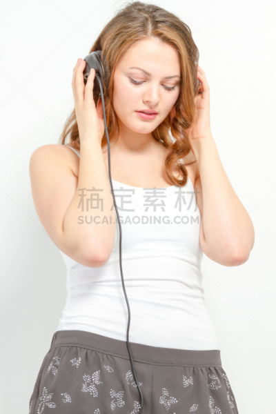女孩,噪声,可爱的,耳机,人,热情,垂直画幅,生活方式,图像,美