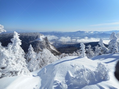 长野县,冬天,日本,八岳山,巴岳山,休眠火山,天空,里山,水平画幅,雪