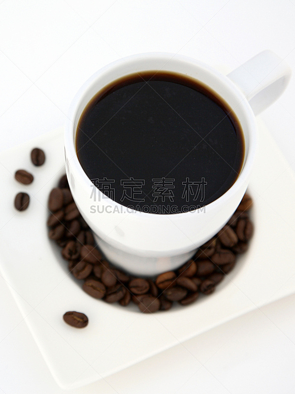 咖啡,马克杯,豆,垂直画幅,烤咖啡豆,无人,尖利,饮料,白色,热