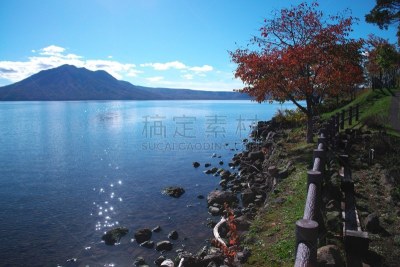 支笏湖,秋天,染料,清新,千岁,云,水面,自来水,著名景点,客轮