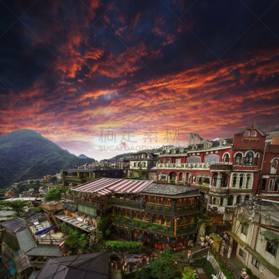 山,九份,茶馆,夜晚,无人,户外,都市风景,著名景点,咖啡馆,旅游目的地