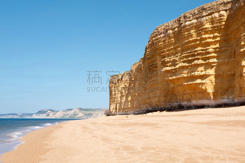 海滩,悬崖,海洋,风景,蜂箱,多尔斯特,水,多塞特郡,伯顿布拉兹托克,水平画幅