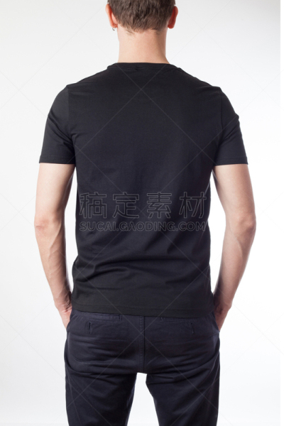 t恤,衣服,黑色,模型,图表设计师,垂直画幅,正面视角,青少年,留白,面无表情