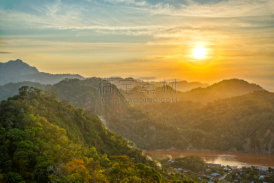 山,绿色,亚马逊雨林,亚马逊地区,贝尼省,玻利维亚,雨林,南美,天空,日落