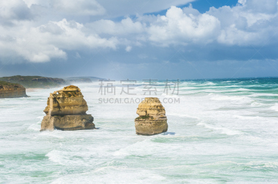 十二门徒岩,天空,水平画幅,开普敦,岩层,石灰石,户外,海浪,海滩,著名景点
