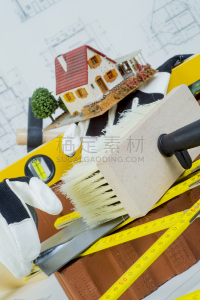 工具,独立式住宅,垂直画幅,无人,折尺,偏远的,石材,金属,安全,石头