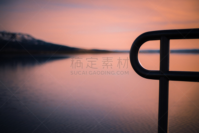 湖,背景,码头,勒伊加湖,图像,冰岛国,斯堪的纳维亚半岛,安静,曙暮光,浪漫