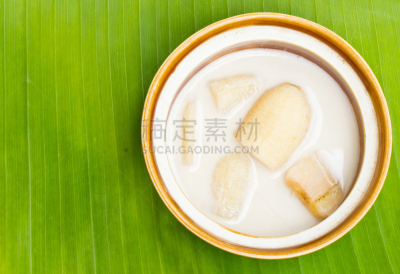 泰国,香蕉,香蕉叶,沙漠,椰汁,水平画幅,水果,无人,有机食品,熟的