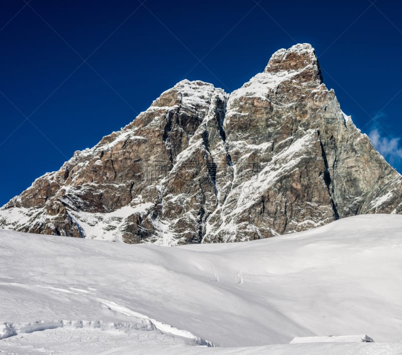 滑雪坡,空的,山,马特洪峰,充满的,从上面看过去,国际著名景点,粉末状雪,天空,风