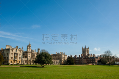 剑桥大学,建筑外部,英国剑桥,天空,校园,旅游目的地,水平画幅,建筑,无人,蓝色