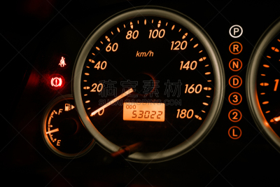 仪表板,特写,汽车,迅速,水平画幅,无人,蓝色,速度计,计程表,公里