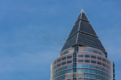 商品交易会大厦,美茵河,黑森州,天空,法兰克福,水平画幅,银行,过大的,无人