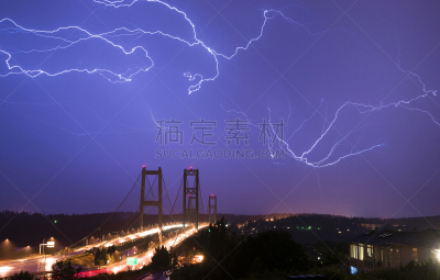 塔可玛布里奇,英文字母W,保龄球全中,螺钉,天空,暴风雨,气候,闪电,震惊,复员