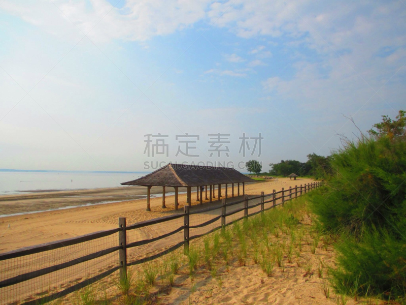 海滩,格林尼治,托德斯,ct检查,水平画幅,无人,2015年,康涅狄格,夏天,长岛海湾