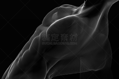 铁丝网,人体,男性,金属格栅,躯干,胸部,水平画幅,形状,无人,绘画插图
