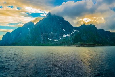 北地,海滩,山,北,海洋,挪威,个性,井,靠近