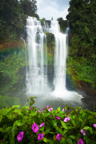 波罗芬高原,占巴塞,老挝,瀑布,居住区,查济,国内著名景点,自然,垂直画幅,水
