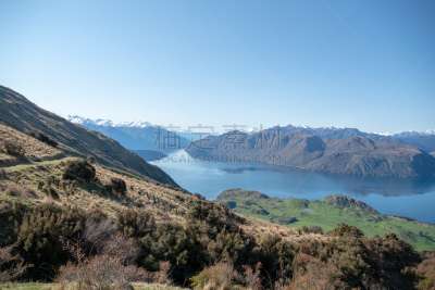 自然美,高处,瓦纳卡湖,徒步旅行,罗伊山,陡峭,高大的,草丛,旅途,山脊