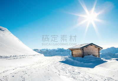 小屋,滑雪坡,木制,法尔梅尼尔,牧人小屋,小房间,小木屋,山,雪,太阳
