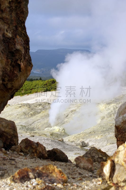 门捷列夫,火神,国后岛,火山学,硫磺,垂直画幅,地形,地质学,无人,户外