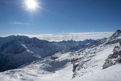 奥地利,阿尔卑斯山脉,hintertux glacier,上阿迪杰,水平画幅,雪,无人,滑雪运动,滑雪坡,户外