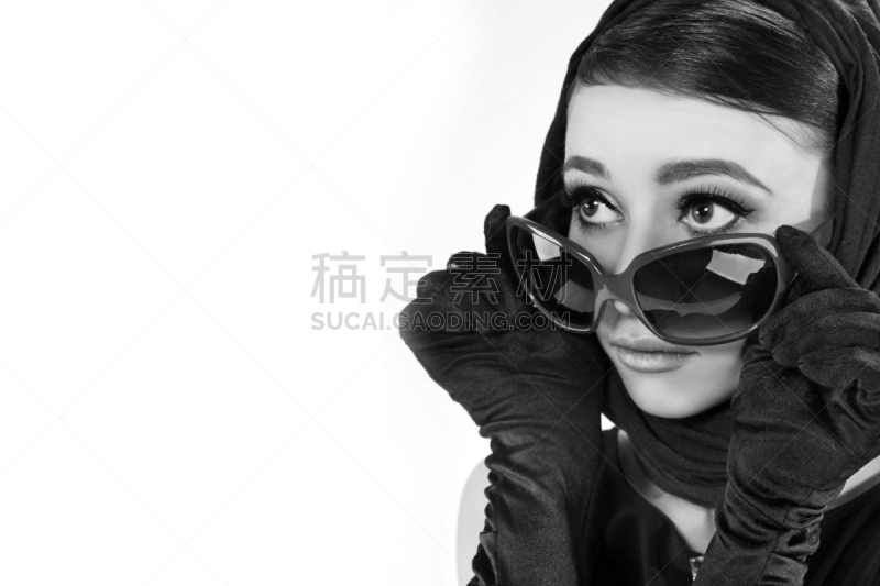 自然美,青年女人,美,留白,彩妆,水平画幅,优美,美人,古典式,白人