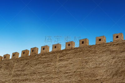 墙,嘉峪关市,嘉峪关关城,甘肃省,毛石,陡峭,水平画幅,山,无人,砖墙