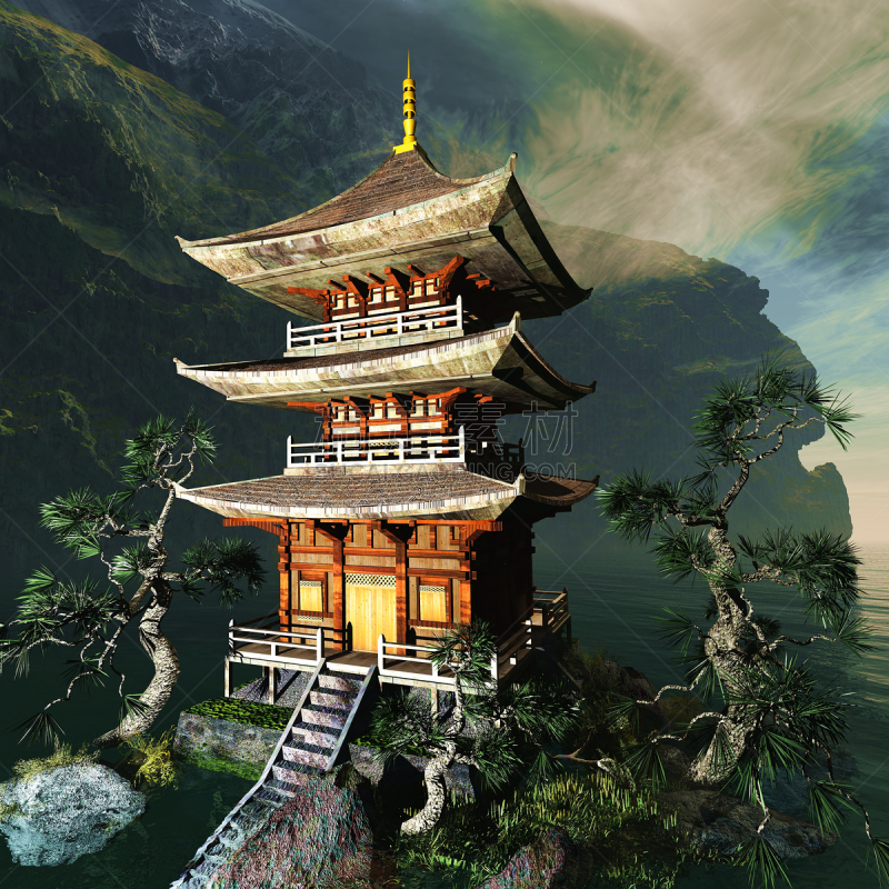 寺庙,不丹,日本,禅宗,灵性,巴厘岛,无人,符号