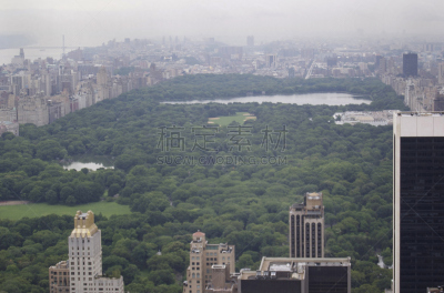 中央公园,航拍视角,乔治华盛顿大桥,黑人住宅区,天文台,哈德逊河,新泽西,公园,水平画幅,无人