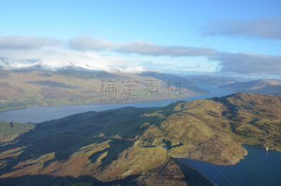 风景,尼斯泰,在上面,水,天空,水平画幅,山,雪,无人,苏格兰