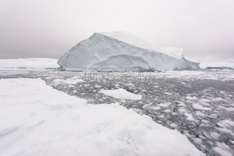 格陵兰,巨大的,冰山,北冰洋,寒冷,纯净,南冰洋,环境,雪,海浪