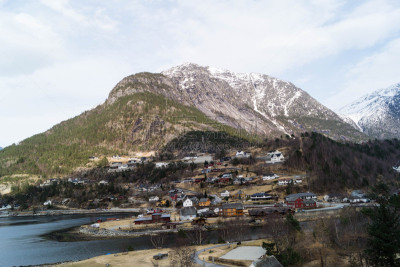 埃德峡湾,水,水平画幅,雪,瀑布,无人,户外,德国北海地区,湖,松恩峡湾