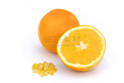 糖渍橙皮,蜜饯,水平画幅,橙色,水果,无人,背景分离,特写,橙子,白色