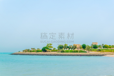 都市风景,绿色,科威特,爱达荷公园岛,填海造地,环境保护,公园,波斯湾,池塘,园林