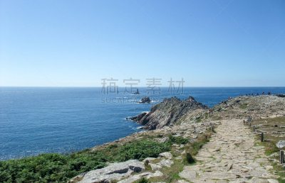 赫兹海岬,布列塔尼,河岸区,菲尼斯泰尔省,海岬,簇叶从生的,水平画幅,无人,大西洋,岩层