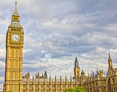 大本钟,commons' chamber,纪念碑,水平画幅,无人,当地著名景点,巨大的,早晨,英格兰,户外