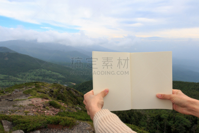 书,巴岳山,长野县,天空,里山,四肢,水平画幅,火山地形,夏天,户外