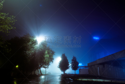 夜晚,街道,雾,城市,有包装的,运动模糊,寂静岭,叶卡捷林堡,公共汽车站,午夜