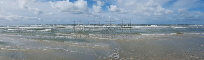 丹麦,海滩,自然,平坦的,全景,图像,海洋,罗莫,瓦登海.,无人