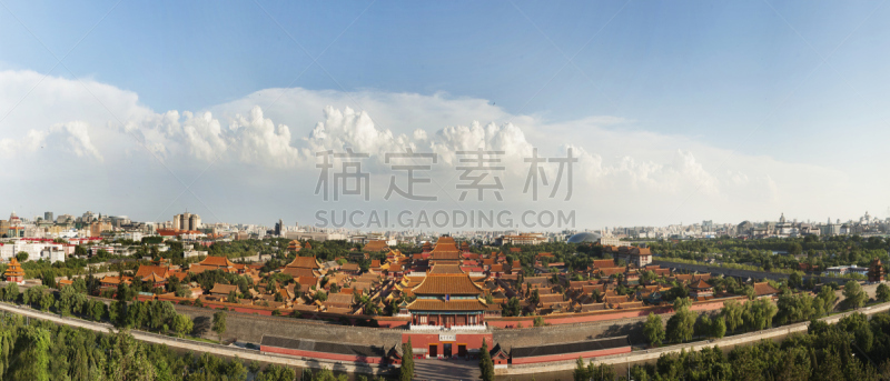 全景,北京,宫殿,午门,故宫,古代文明,拍摄场景,旅游目的地,水平画幅,夏天